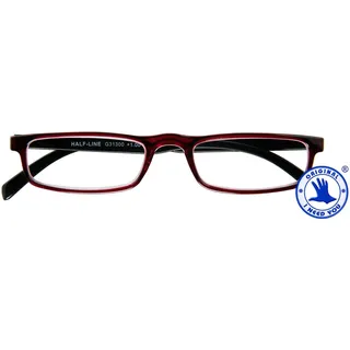 I NEED YOU HALF-LINE, G31300, Kunststoffbrille mit Federtechnik, rot-schwarz, +2 Dioptrien