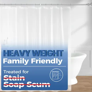 downluxe Duschvorhang-Einsatz – PEVA, 8 Gauge, leicht, wasserdicht, geruchlos, mit rostbeständigen Ösen, Löchern farblos