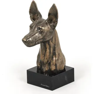 Pharaonenhund, Pharaoh Hound, Kelb tal-Fenek - Hundestatue, Büste auf Steinsockel, Skulptur, Trophäe für Hundeausstellung der Marke Art-Dog