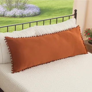 Körperkissenbezug, 50,8 x 137,2 cm, Boho-Chic, Pompons, Fransendekoration, Körperkissenbezug mit Taschenverschluss (Korpus, Rost)