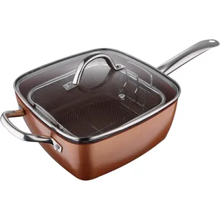 San Ignacio SG-6920 SQUARE PAN 24X24X9.5CM W/L PRESS ALU IND OPTIMUM COPPER SG Pfanne Quadratisch, Aluminium, 4.3 liters, Kupfer