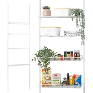 bremermann Teleskop-Regal 2 Körbe 71 x 23 x 20 cm Weiß