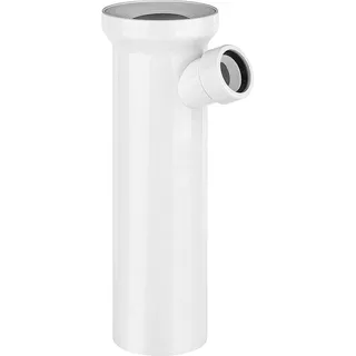 Sanitärtechnik Eisenberg WC Anschlussstutzen gerade, DN100 mit zusätzl. Stutzen DN40/50, L=400mm, weiß