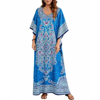 Übergröße Kaftan Kleid Tunika Lange Maxi Kimono Kaftan Kleid Nachthemd Strand Party Casual Kleid