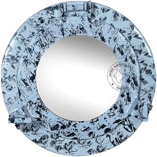 Hind Handicrafts wandmontierter Vintage-Nautical-Schiffs-Bullauge-Spiegel für Heimdekoration | Piraten-Maritime-Nautical-Themen-Dekoration | Kosmetikspiegel (28 cm, weißer Marmor)