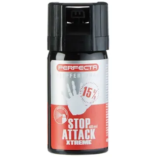 Perfecta Pfefferspray Stop Attack Extreme, Tierabwehrspray 40 ml, Abwehrspray ideal zur Selbstverteidigung, 4 m Sprühweite