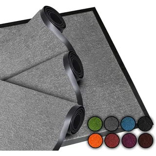 LucaHome Fußmatte, für den Eingangsbereich, 40 x 60 cm, Silber, rutschfest, waschbar, für Eingangstür, Küche und Flur, Fußmatte für den Innen- und Außenbereich, originelle Fußmatten für den