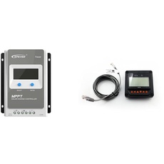 EPEVER Tracer1210AN MPPT Laderegler charge controller 10A auto work 12V/24V LCD Display commen negative Erdung & MT50 Fernzähler LCD-Display für die Überwachung