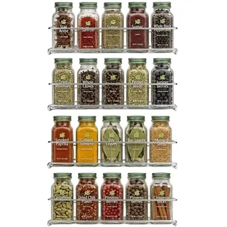 Provance Gewürzregale aus Metall silber 4er Set auch nutzbar als Küchenablage Schrankeinsatz Organizer Badregal Dekoration für haushaltsübliche Gewürzgläser oder Dosen