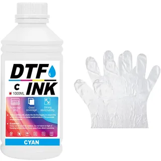 Creatorally DTF Tinte, DTF Transfertinte für Textildruck PET-Folien Thermotransfer für DTF-Drucker, Kompatibel mit i3200、DX5/DX7、5113、i4720、XP600 (Blau, 1000 ml)