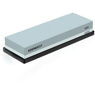 KEENBEST Schleifstein Messer 400 1000 Set - Wetzstein, Abziehstein für Messer, Messerschärfer, Whetstone Sharpening Stone, Messerschleifsteine, Stechbeitel - Grau