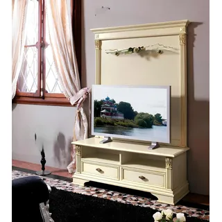 Fernseh Schrank tv Wand Side Board rtv Low Italienische Möbel Antik Stil Holz - Weiß