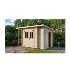 Weka Blockbohlenhaus Bologna Pultdach 339 x 236 x 208 cm Natur