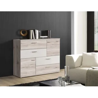 Kommode Sideboard SKIVE Optik: Sandeiche / Weiß von Forte