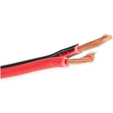 Cables CCA-LAUTSPRECHERKABEL - ROT/SCHWARZ - 2 x 1.50 mm2 - ROLLE 100 m (Kabeltrommel), Kabel Zubehör, Schwarz