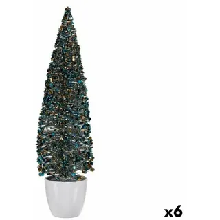 krist+ Deko-Figur Weihnachtsbaum Blau Gold Kunststoff 10 x 38 x 10 cm (6 Stück)