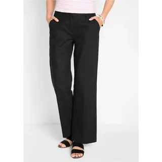 bonprix Leinenhose Webhose aus Leinen-Baumwoll-Mix, schwarz