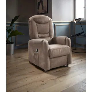 sit&more TV-Sessel Morten Kunstleder 76 x 115 x 78 cm grau mit Motor und Aufstehhilfe