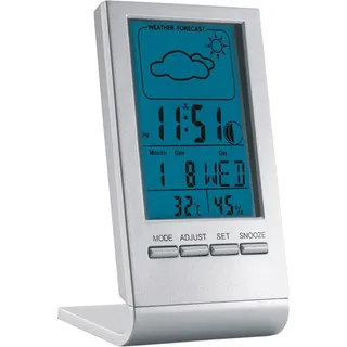 MidOcean - Digitale Tischuhr "Sky" MO1606 (10,5 cm x 5,5 cm x 5 cm) (Silber) - Silber