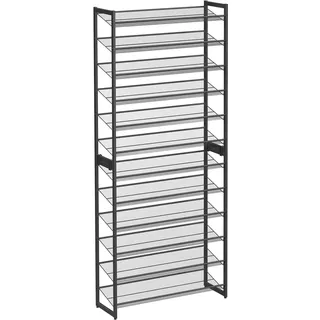 Songmics Schuhregal 92,5 x 223 x 30,7 cm stapelbar für 48-60 Paar schwarz