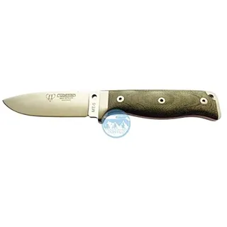 Cudeman Albacete Messer 120-F MT-5 LIMITED Edelstahl Klinge Böhler N-695 11 cm Griff Micarta Canvas grün 11,5 cm Lederetui + Flaschenhalter Geschenk