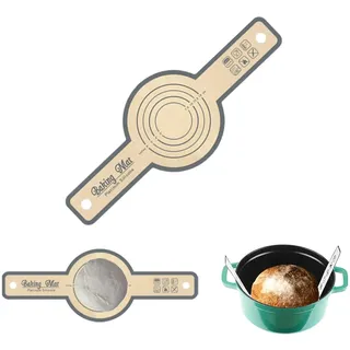 Silikon Backmatte für Dutch Oven,Backmatte Brot Antihafte Backmattes Wiederverwendbare Silikon Brotbackmatt Brotschlinge mit Langen Griffen für Heißluftfritteusen, Hausbäckereien
