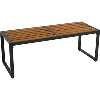 DEGAMO Hockerbank Gartenbank RAGUSA 2-sitzer, Metall anthrazit + Akazie - Grau, Braun