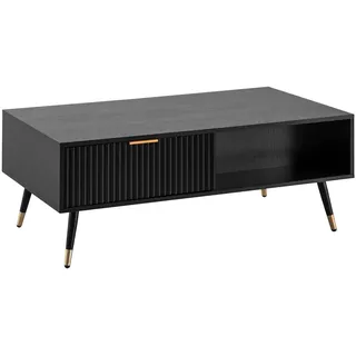 Wohnling Couchtisch Schwarz Eiche 110 x 60 x 43 cm
