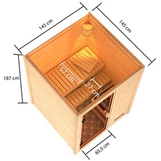 Bild von Sauna Sandra 9 kW Ofen mit ext. Strg. Glastür