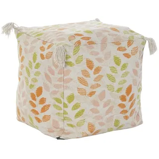 DKD Home Decor Bodenkissen Beige Pflanzenblatt Shabby Chic 40 x 40 x 40 cm