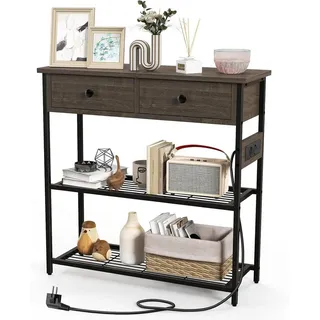 Costway Konsolentisch 30x81x81 cm Grau