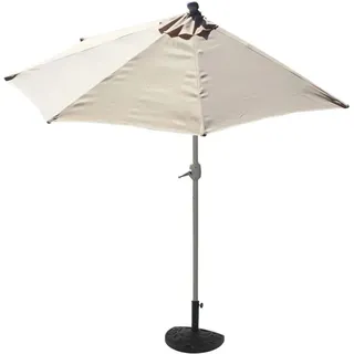 MCW Sonnenschirm Lorca Halbrund 3m UV 50+ 300cm Creme mit Ständer