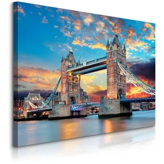 Muralo Leinwandbild Brücke Tower Bridge London Architektur 3D 40x30 , Textil , Stadtarchitektur , Rechteckig , 40x30 cm , Bilder & Rahmen, Bilder, Leinwandbilder