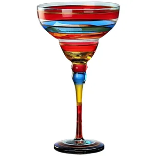 Generisch Mundgeblasene Margarita-Gläser, moderne Barbecher, Cocktailgläser, Trinkgläser für Zuhause, Party, Hochzeit, kristallklar, 270mL (red wave, 1pcs)