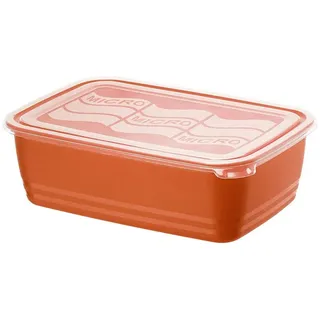 Rotho Eco Mikrowellendose 3.7l mit Deckel, Kunststoff (PP) BPA-frei, rot/transparent, 3.7l (29.5 x 20.0 x 9.2 cm)