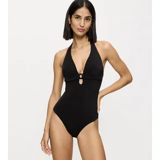 Triumph Badeanzug »Midnight Swim« schimmernder Stoff, Zierring, Glamour-Look, schwarz