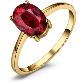 JewelryPalace Echt Edelstein Granat Citrin Peridot Blautopas Amethyst Ringe Gold, Verlobungsring Promise Solitär Ring Silber 925 Damen, Silberringe Damenring Antragsring Ringe, Damen Schmuck 48