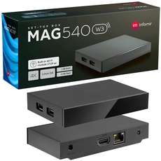 MAG 540w3 Original Infomir & hb-digital 4K Set Top Box Multimedia Player Internet TV Receiver UHD 60FPS 2160p@60 FPS HDMI 2.1 4K- und HEVC-Unterstützung USB3.0 ARM Cortex-A35 + HDMI Kabel