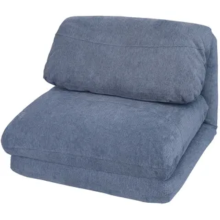 Mendler Schlafsessel HWC-E68, Schlafsofa Funktionssessel Klappsessel Relaxsessel, Stoff/Textil ~ hellblau