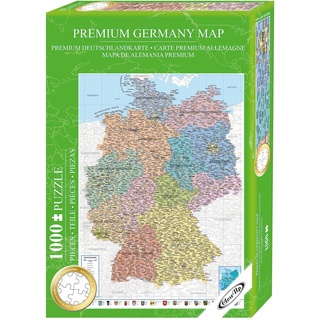 Close Up Deutschland Puzzle 1000 Teile - Karte - 68 x 48 cm Premium Map 2021 - MAPS IN Minutes