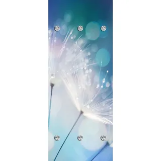 Queence Garderobenleiste Blüte 50 x 120 cm Blau
