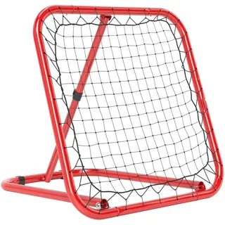 Homcom Rebounder für Fußball, klappbar Fußball Rebounder 63 x 63 cm verstellbar Fußballtor für Baseball Basketball, Metall, Rot