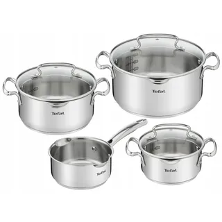 Tefal Duetto Topfset 7 Elemente Edelstahl Induktion Deckel 4SO-OQKEH 24 cm