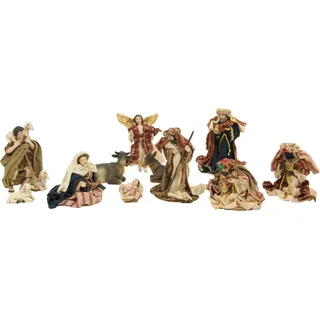 FADEDA 11x Krippenfiguren orientalisch, Ankleidefiguren/Höhe:10 cm/handbemalt/detailgetreue Krippen Figuren - Weihnachten Tisch Dekoration Krippe Zubehör