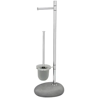Wenko WC-Bürstengarnitur Pebble Steingrau 1 St.