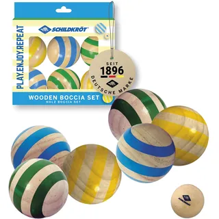 Schildkröt Boccia Set aus FSC Holz für Kinder und Familien I 6 farbige Boccia Kugeln Plus Zielkugel I Outdoor Spiel für Garten, Strand & Park I Geschicklichkeitsspiel für Klein und Groß