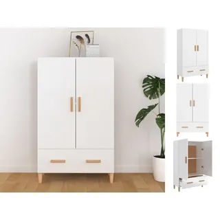 vidaXL Highboard Hochglanz-Weiß 70x31x115 cm Holzwerkstoff