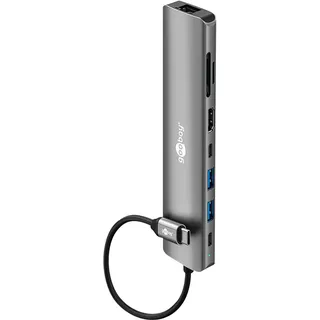 goobay USB3.2 Hub 79146 Slim 8 Port USB-C auf HDMI/RJ45/USB-C/USB-A 5 Gbit/s,