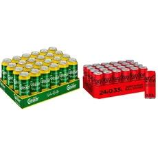 Gösser NaturRadler Dose Biermischgetränk EINWEG (24 x 0.5 l) & Coca-Cola Zero Sugar/Koffeinhaltiges Erfrischungsgetränk in stylischen Dosen mit originalem Coca-Cola Geschmack 330 ml (24er Pack)