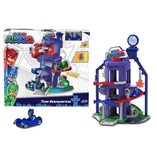 Dickie Toys PJ Masks Hauptquartier, Spielset zur Serie inkl. Catboy in Catcar, viele Funktionen, Pyjamahelden Spielstation, ab 3 Jahren